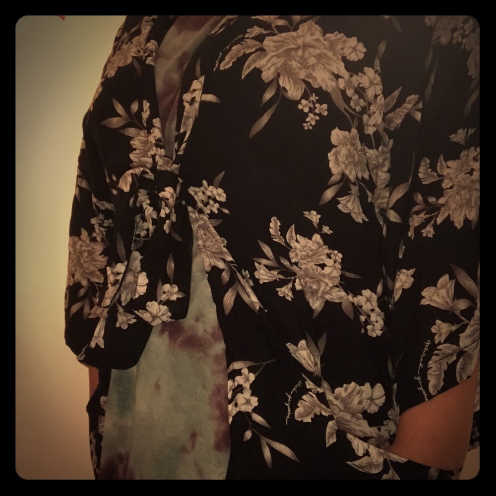 Black wrap with floral prints